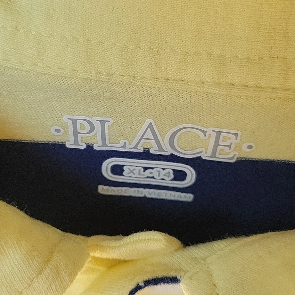 Childrens place yellow striped polo xl/14